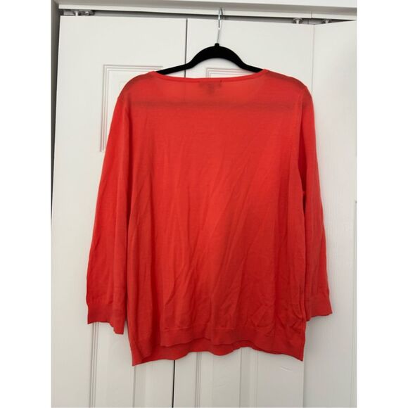 Ann Taylor NWT Coral Orange Pink Merino Wool Sweater, Size XXL (2XL) - Picture 5 of 9